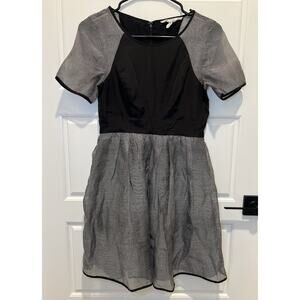 BCBGeneration Dress Size 0 Black & Gray Striped Fit & Flare Dress